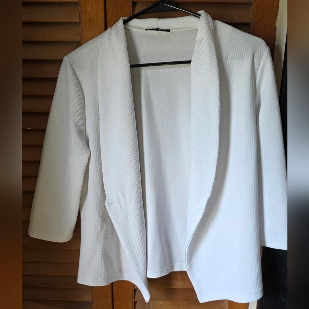 Ssoulm White Women's Open Front Blazer